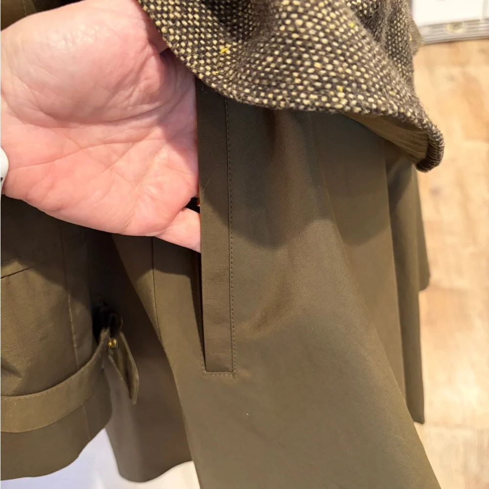 Steve Madden Olive Green Peplum Trench Coat